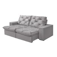 Sofá 3 Lugares Retrátil E Reclinável Martins M-176 Veludo Cinza - 1