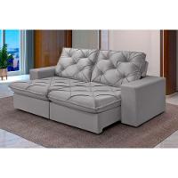 Sofá 3 Lugares Retrátil E Reclinável Martins M-176 Veludo Cinza - 2