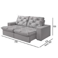 Sofá 3 Lugares Retrátil E Reclinável Martins M-176 Veludo Cinza - 3