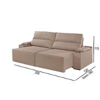 Sofá 4 Lugares Retrátil E Reclinável M-180 Martins Veludo Bege - 2