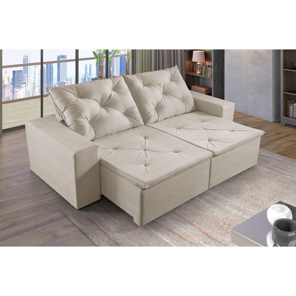 Sofá 5 Lugares Retrátil E Reclinável Martins M-181 Veludo Creme - 2