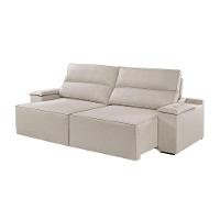 Sofá 4 Lugares Retrátil E Reclinável Martins M-180 Veludo Creme - 1