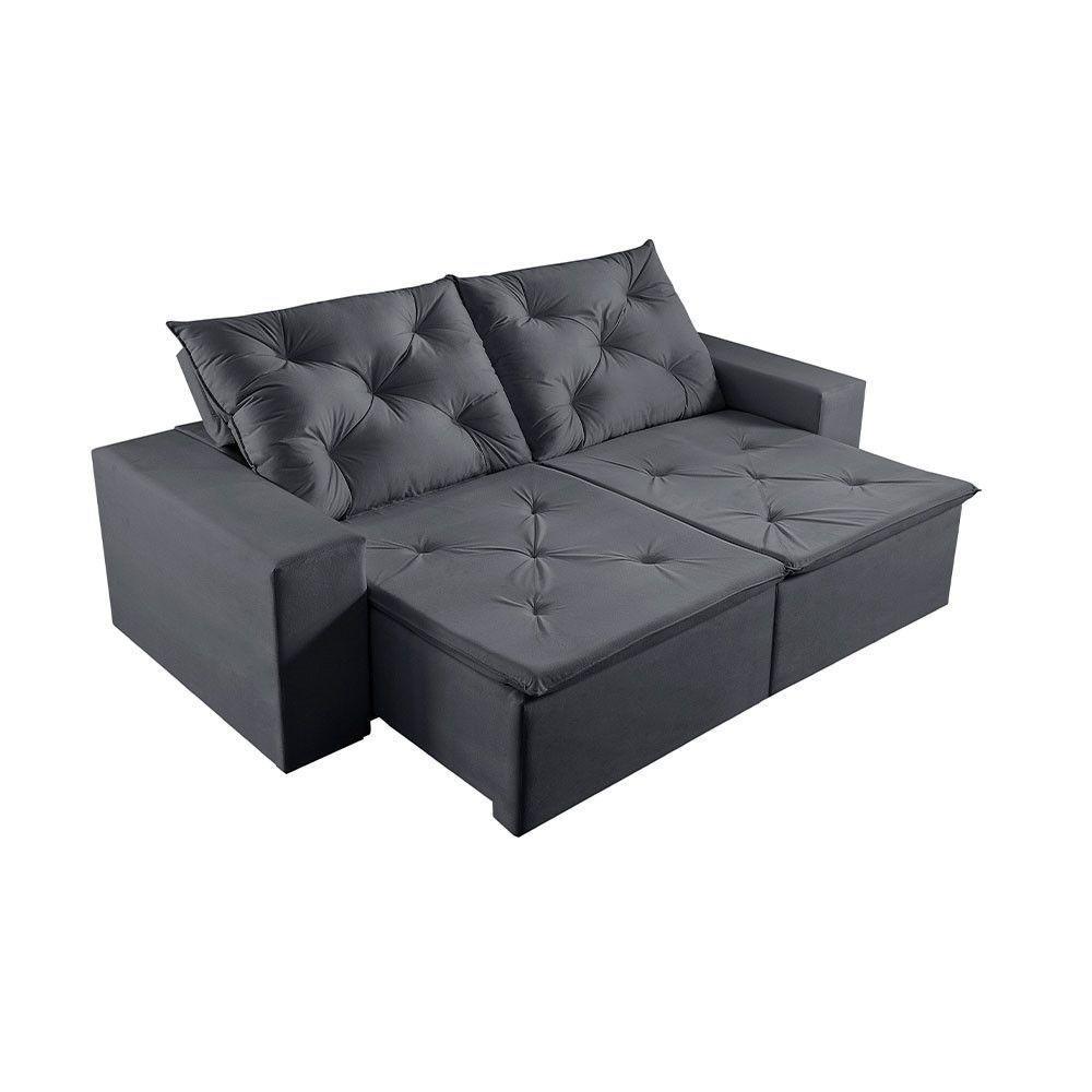 Sofá 5 Lugares Retrátil E Reclinável Martins M-181 Veludo Grafite - 1