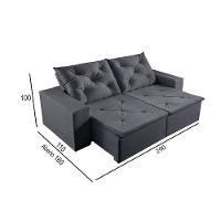 Sofá 5 Lugares Retrátil E Reclinável Martins M-181 Veludo Grafite - 3