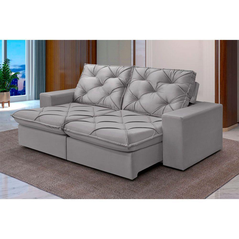 Sofá 5 Lugares Retrátil E Reclinável Martins M-176 Veludo Cinza - 3