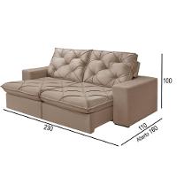 Sofá 3 Lugares Retrátil E Reclinável Martins M-176 Veludo Bege - 3