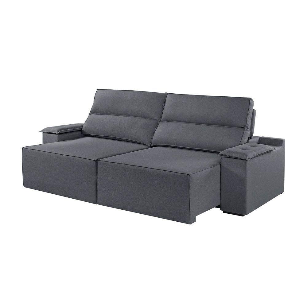 Sofá 5 Lugares Retrátil E Reclinável Martins M-180 Veludo Grafite - 1