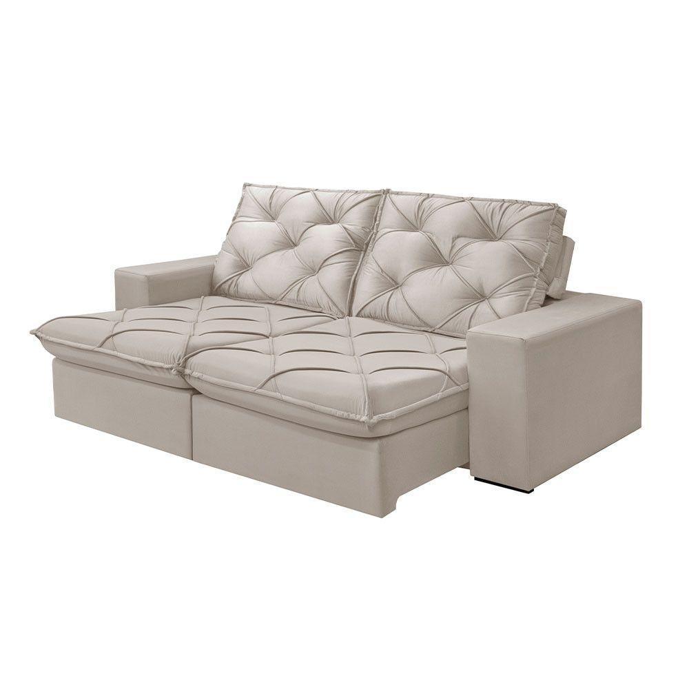 Sofá 2 Lugares Retrátil E Reclinável Martins M-176 Veludo Creme - 1