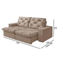 Sofá 2 Lugares Retrátil E Reclinável Martins M-176 Veludo Bege - 3