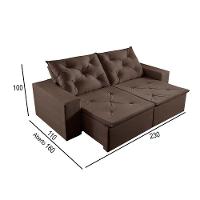 Sofá 3 Lugares Retrátil E Reclinável Martins M-181 Veludo Marrom - 3