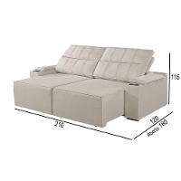 Sofá 2 Lugares Retrátil E Reclinável M-182 Martins Creme - 3