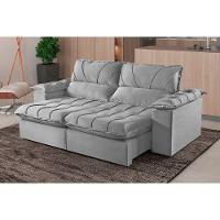 Sofá 3 Lugares Retrátil E Reclinável Martins M-178 Veludo Cinza - 2