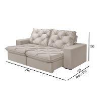 Sofá 5 Lugares Retrátil E Reclinável Martins M-176 Veludo Creme - 2