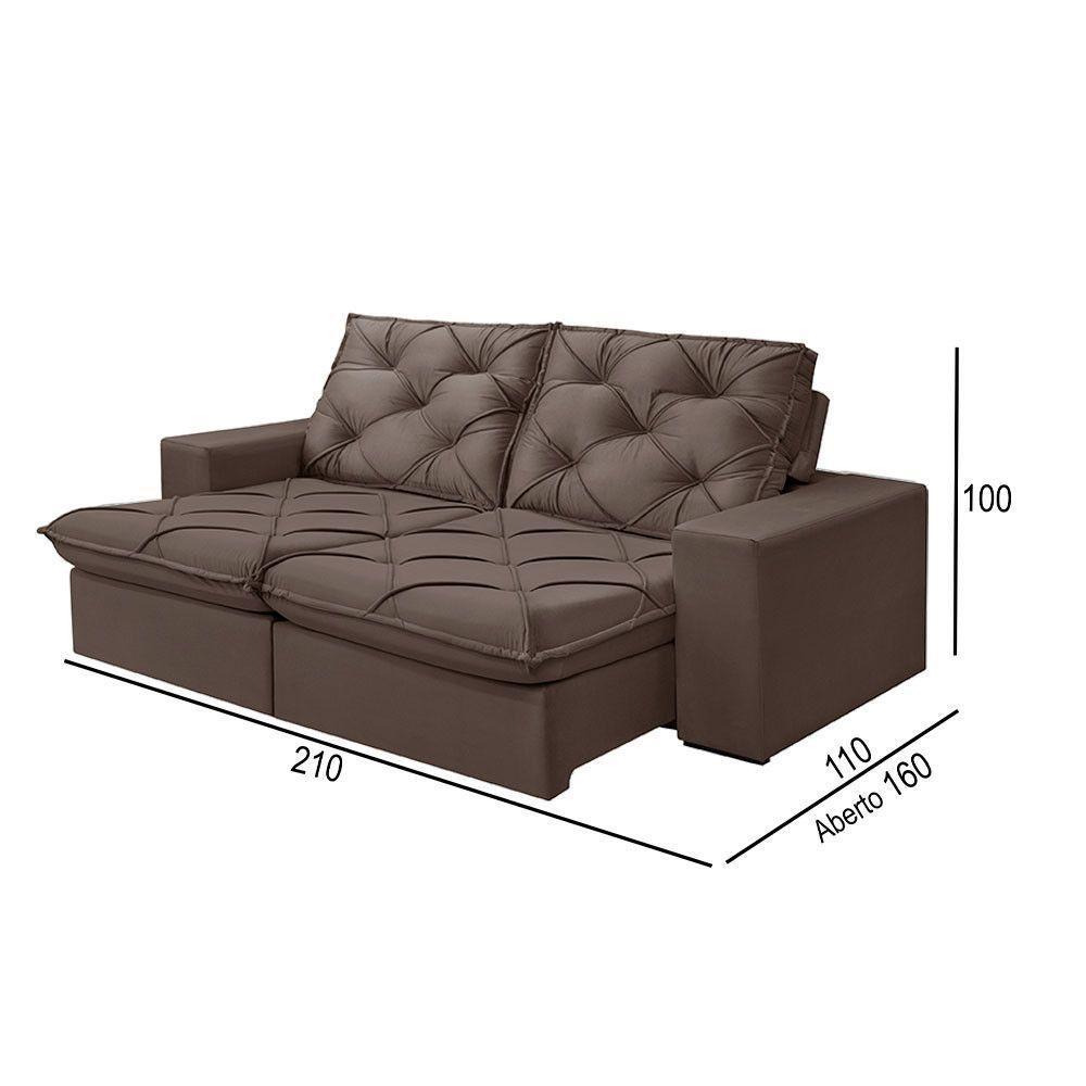Sofá 2 Lugares Retrátil E Reclinável Martins M-176 Veludo Marrom - 3