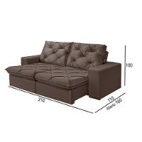 Sofá 2 Lugares Retrátil E Reclinável Martins M-176 Veludo Marrom - 3