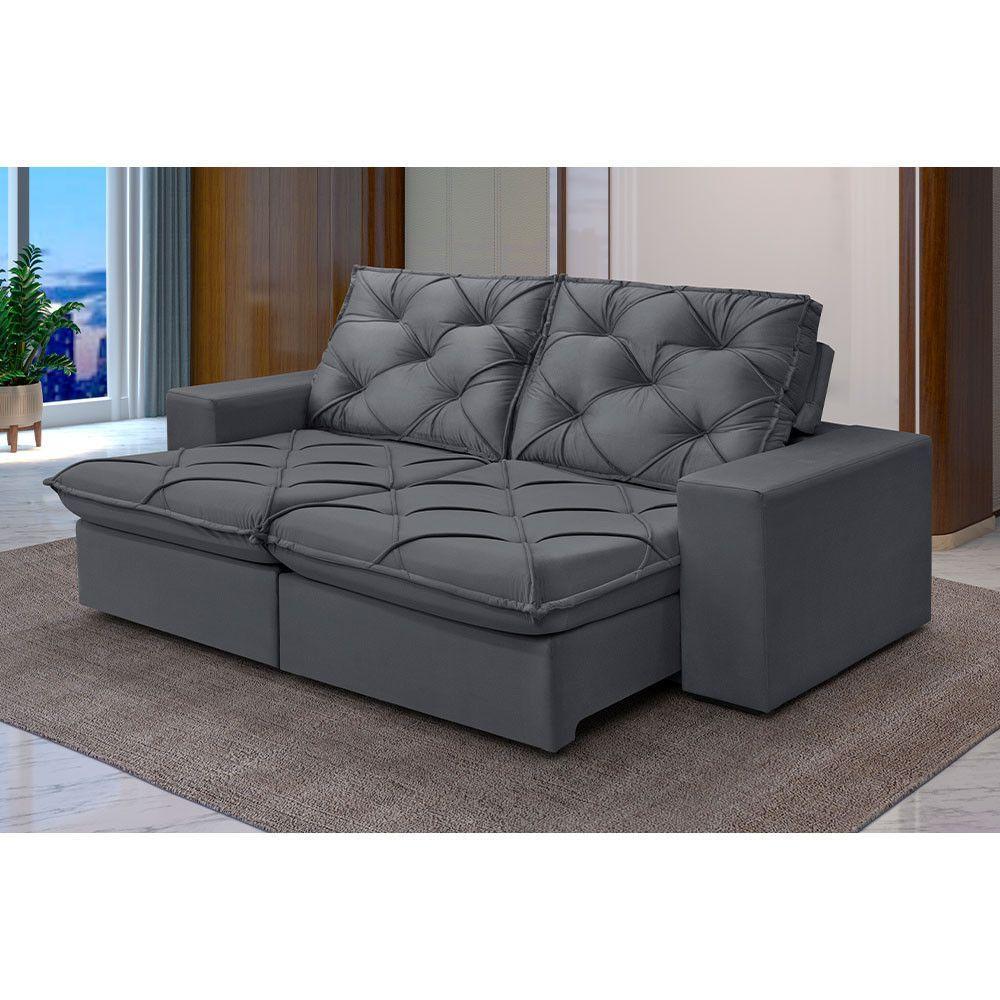 Sofá 2 Lugares Retrátil E Reclinável Martins M-176 Veludo Grafite - 2