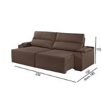 Sofá 3 Lugares Retrátil E Reclinável M-180 Martins Veludo Marrom - 3