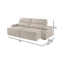 Sofá 5 Lugares Retrátil E Reclinável M-180 Martins Veludo Creme - 2