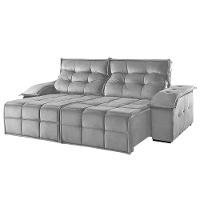 Sofá 2 Lugares Retrátil E Reclinável Martins M-122 Veludo Cinza - 1