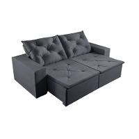 Sofá 4 Lugares Retrátil E Reclinável Martins M-181 Veludo Grafite - 1