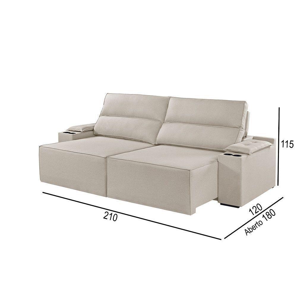 Sofá 2 Lugares Retrátil E Reclinável M-180 Martins Veludo Creme - 2