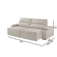 Sofá 2 Lugares Retrátil E Reclinável M-180 Martins Veludo Creme - 2
