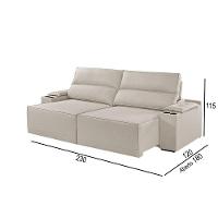 Sofá 3 Lugares Retrátil E Reclinável M-180 Martins Veludo Creme - 3