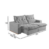 Sofá 5 Lugares Retrátil E Reclinável Martins M-177 Veludo Cinza - 3