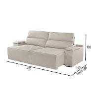 Sofá 5 Lugares Retrátil E Reclinável Martins M-180 Veludo Creme - 3