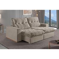 Sofá 4 Lugares Retrátil E Reclinável Martins M-177 Veludo Bege - 2