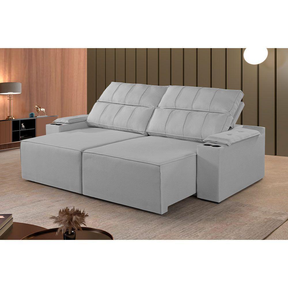 Sofá 2 Lugares Retrátil E Reclinável M-182 Martins Cinza - 3