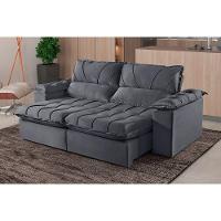 Sofá 3 Lugares Retrátil E Reclinável Martins M-178 Veludo Grafite - 3