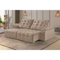 Sofá 2 Lugares Retrátil E Reclinável Martins M-170 Veludo Bege - 2