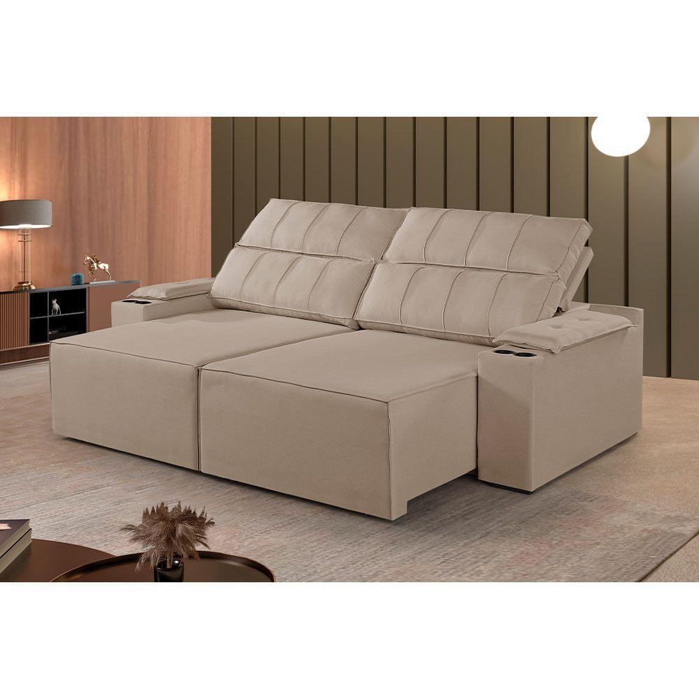 Sofá 5 Lugares Retrátil E Reclinável M-182 Martins Bege - 2