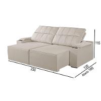 Sofá 3 Lugares Retrátil E Reclinável M-182 Martins Creme - 3
