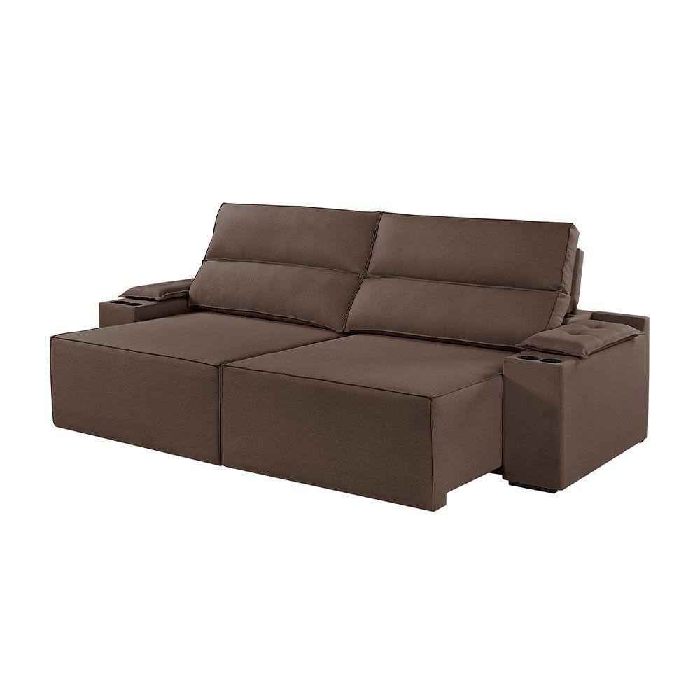 Sofá 2 Lugares Retrátil E Reclinável M-180 Martins Veludo Marrom - 1