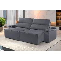 Sofá 2 Lugares Retrátil E Reclinável Martins M-180 Veludo Grafite - 3