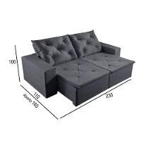 Sofá 3 Lugares Retrátil E Reclinável Martins M-181 Veludo Grafite - 3