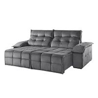 Sofá 3 Lugares Retrátil E Reclinável Martins M-122 Veludo Grafite - 1