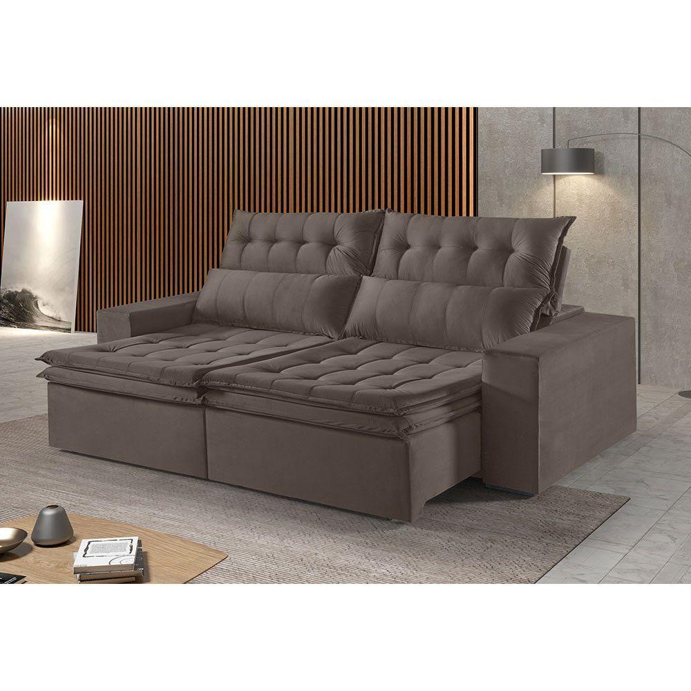 Sofá 2 Lugares Retrátil E Reclinável Martins M-118 Veludo Marrom - 2