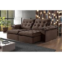 Sofá 5 Lugares Retrátil E Reclinável Martins M-147 Veludo Marrom - 2