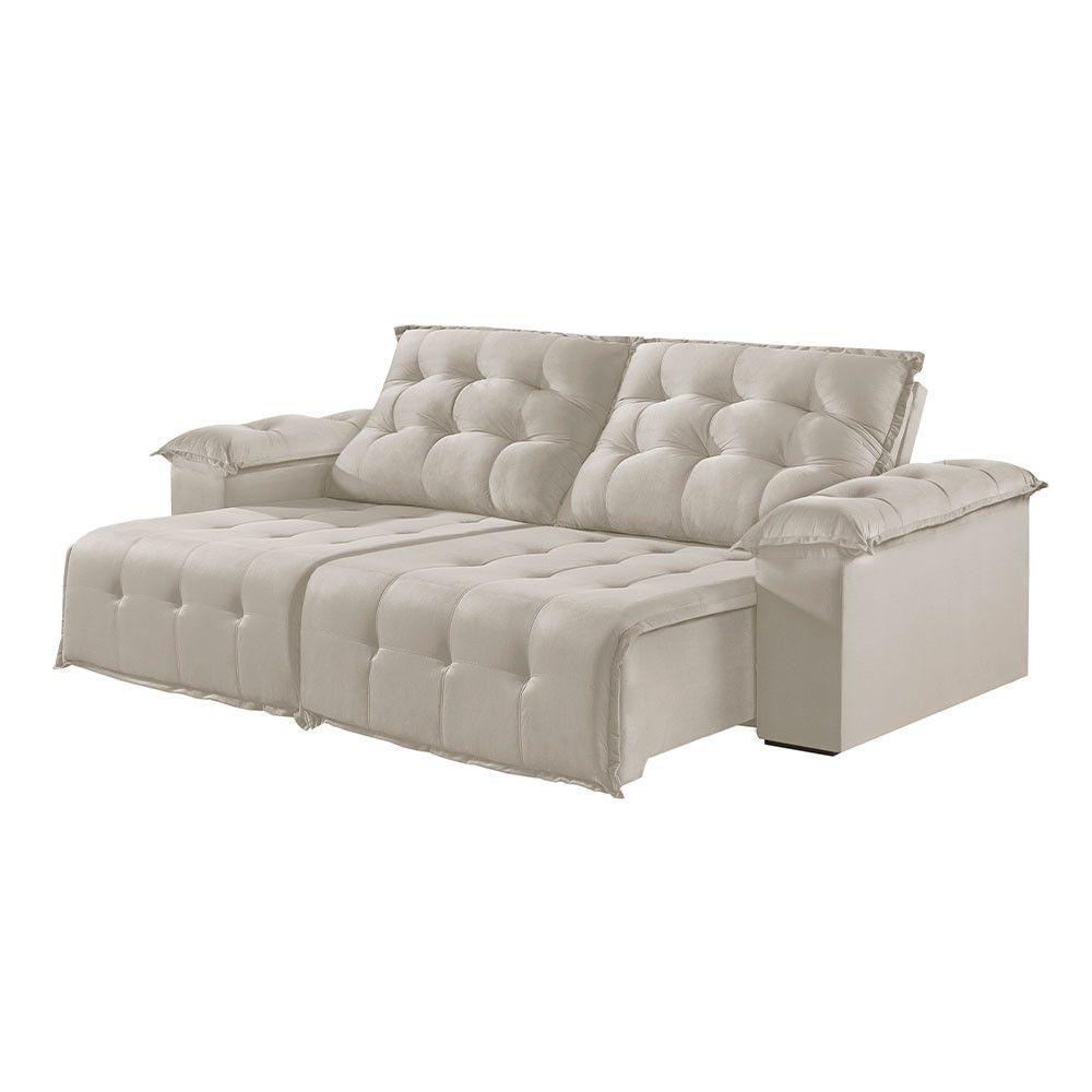 Sofá 2 Lugares Retrátil E Reclinável Martins M-170 Veludo Creme - 1