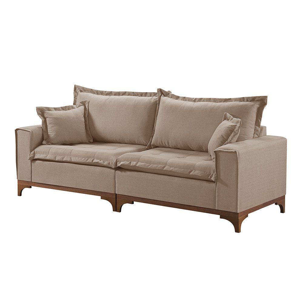 Sofá 3 Lugares Living M-47 Veludo Martins Bege - 1