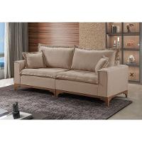 Sofá 3 Lugares Living M-47 Veludo Martins Bege - 2