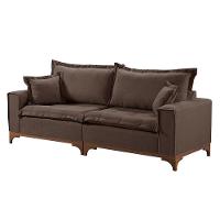 Sofá 3 Lugares Living M-47 Veludo Martins Marrom - 1