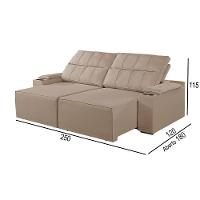 Sofá 4 Lugares Retrátil E Reclinável M-182 Martins Bege - 3