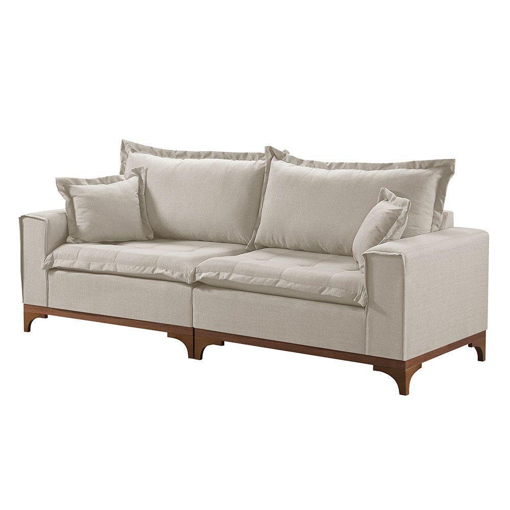 Sofá 3 Lugares Living M-47 Veludo Martins Creme - 1