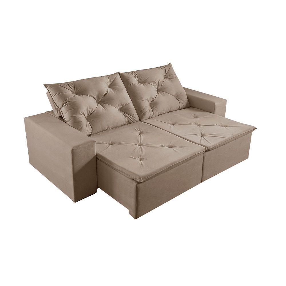 Sofá 2 Lugares Retrátil E Reclinável Martins M-181 Veludo Bege - 1