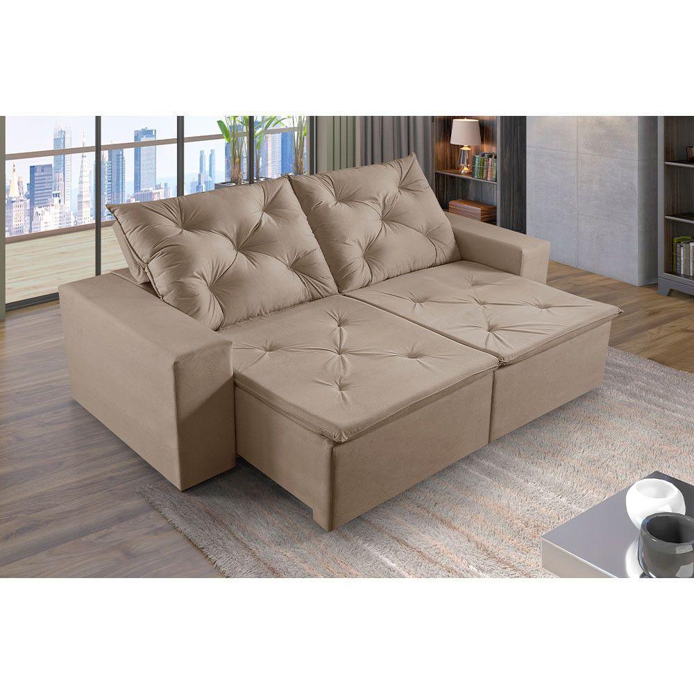 Sofá 2 Lugares Retrátil E Reclinável Martins M-181 Veludo Bege - 2