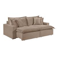 Sofá 4 Lugares Retrátil Com Encosto Fixo Martins M-145 Bege - 1